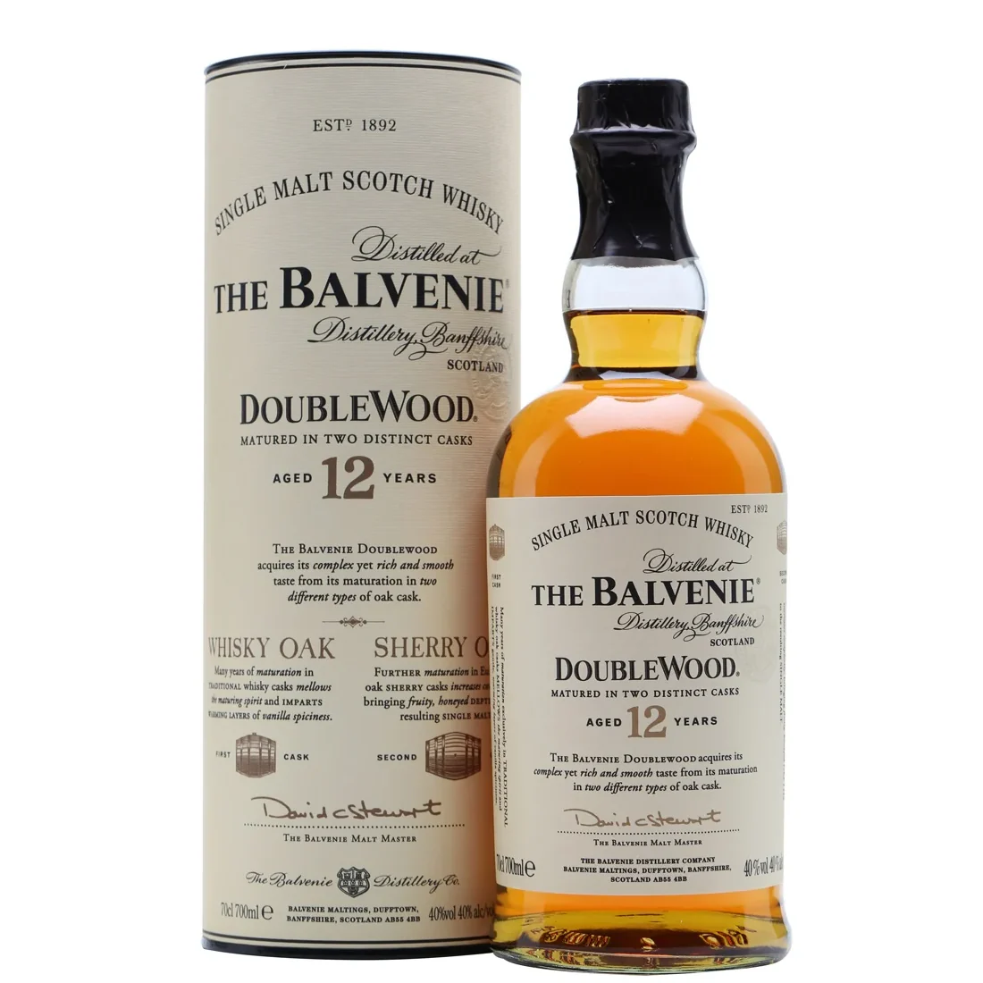 百富12年雙桶威士忌700ML THE BALVENIE 12 YRS DOUBLEWOOD SINGLE MALT SCOTCH WHISKY