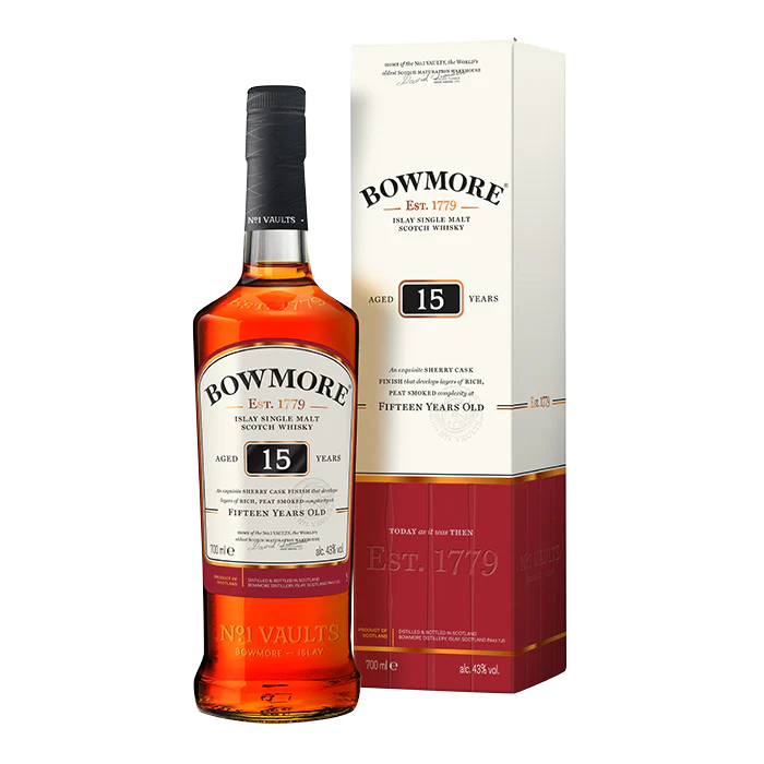 波摩15年威士忌700ML BOWMORE 15 YRS ISLAY SINGLE MALT SCOTCH WHISKY