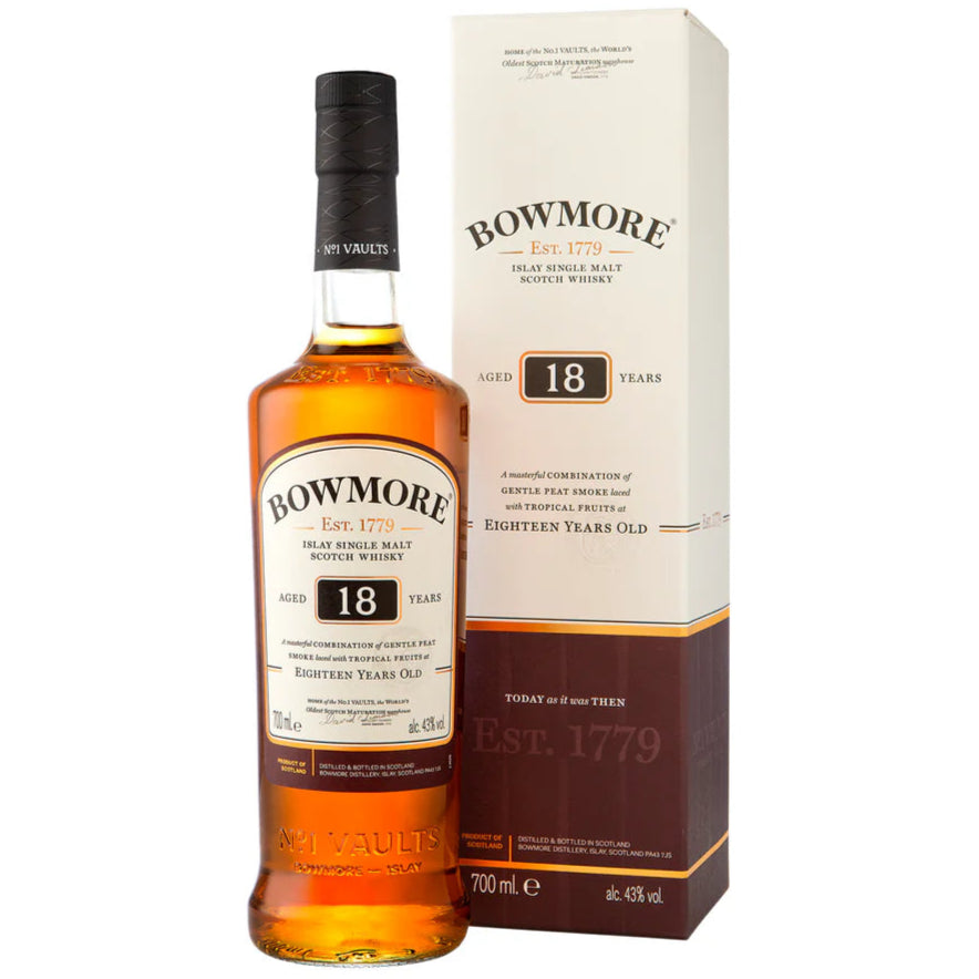 波摩18年威士忌700ML BOWMORE 18 YRS ISLAY SINGLE MALT SCOTCH WHISKY