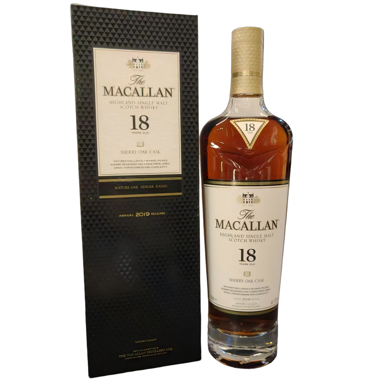 麥卡倫18年單桶雪莉桶威士忌2019年(舊版)700ml THE MACALLAN HIGHLAND SINGLE MALT WHISKY AGE 18 YEARS SHERRY OAK
