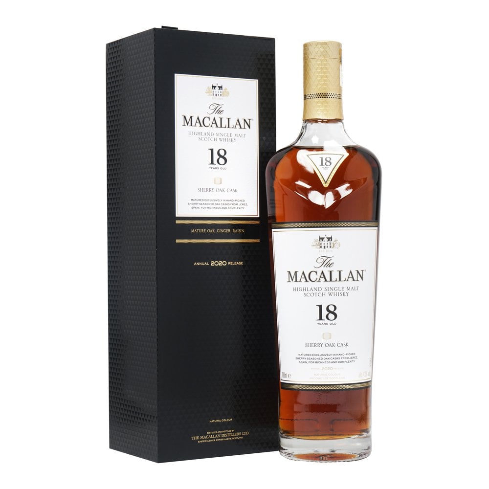 麥卡倫18年單桶雪莉桶威士忌2020年(舊版)700ml THE MACALLAN HIGHLAND SINGLE MALT WHISKY AGE 18 YEARS SHERRY OAK