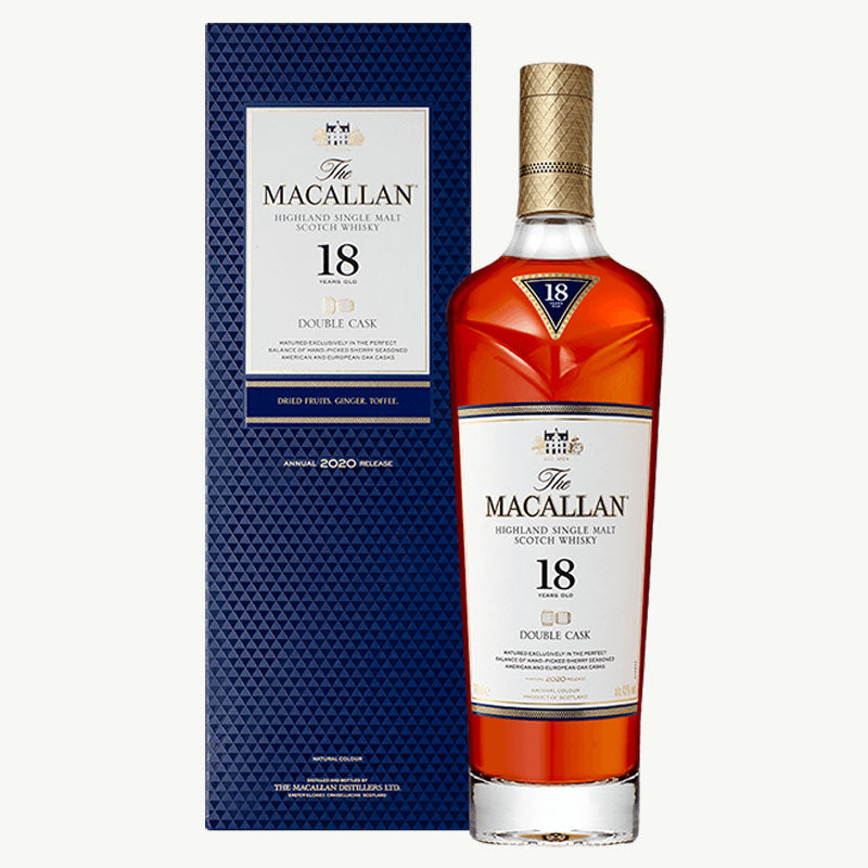 麥卡倫18年雙雪莉桶威士忌(舊裝) 700ml THE MACALLAN HIGHLAND SINGLE MALT WHISKY AGE 18 YEARS DOUBLE CASK