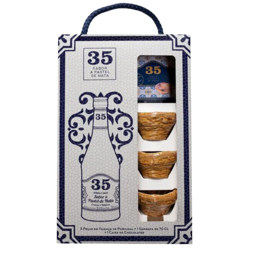 葡撻酒【葡韻】禮盒套裝(700ml+葡撻杯3個) Licor 35 Portugal Pack 700ml