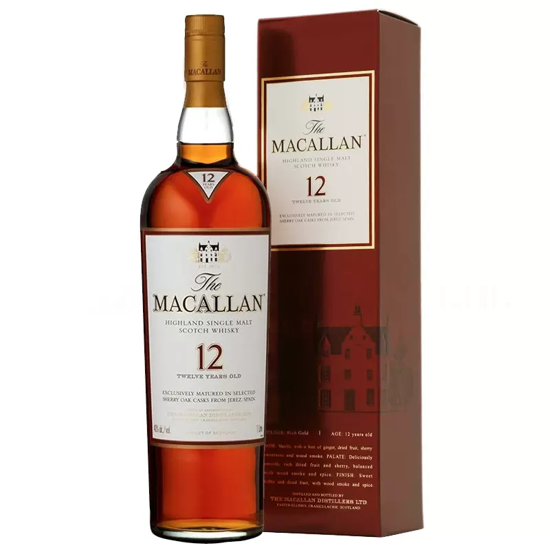 舊版麥卡倫12年單桶雪莉桶威士忌 700ml THE MACALLAN HIGHLAND SINGLE MALT WHISKY AGE 12 YEARS SHERRY OAK