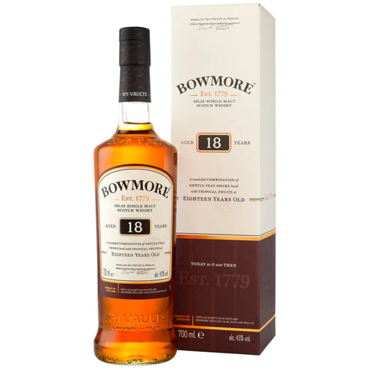 波摩18年威士忌700ML BOWMORE 18 YRS ISLAY SINGLE MALT SCOTCH WHISKY