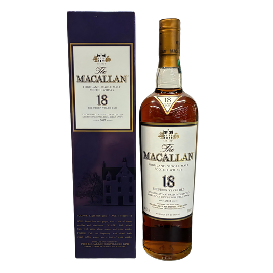 麥卡倫18年2017年雪莉桶威士忌（舊版）700ml THE MACALLAN HIGHLAND SINGLE MALT WHISKY AGE 18 YEARS SHERRY OAK