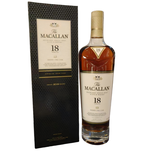麥卡倫18年單桶雪莉桶威士忌2019年(舊版)700ml  THE MACALLAN HIGHLAND SINGLE MALT WHISKY AGE 18 YEARS SHERRY OAK