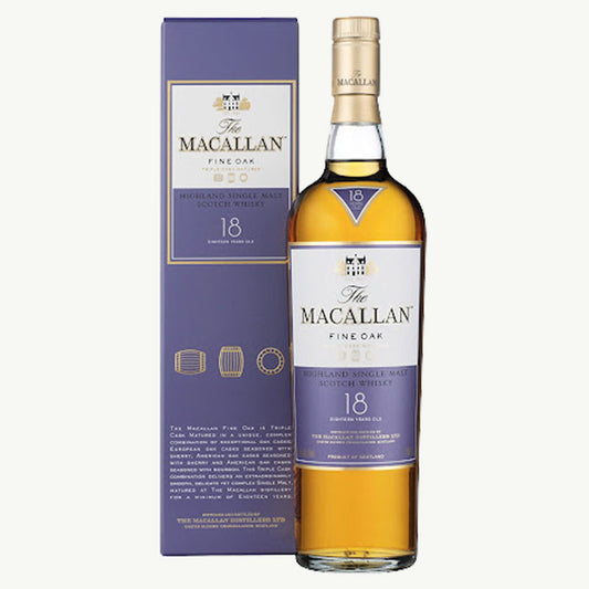 麥卡倫18年黃金三桶威士忌（舊版）700ml THE MACALLAN HIGHLAND SINGLE MALT WHISKY AGE 18 YEARS FINE OAK TRIPLE CASK MATURED