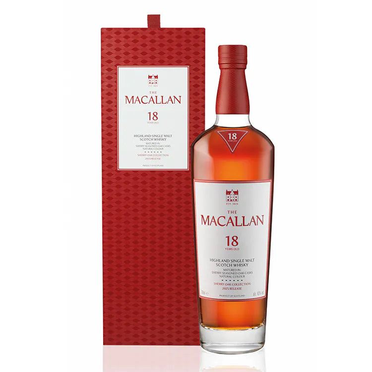 麥卡倫18年雪莉桶威士忌700ml  THE MACALLAN HIGHLAND SINGLE MALT WHISKY AGE 18 YEARS SHERRY OAK COLLECTION